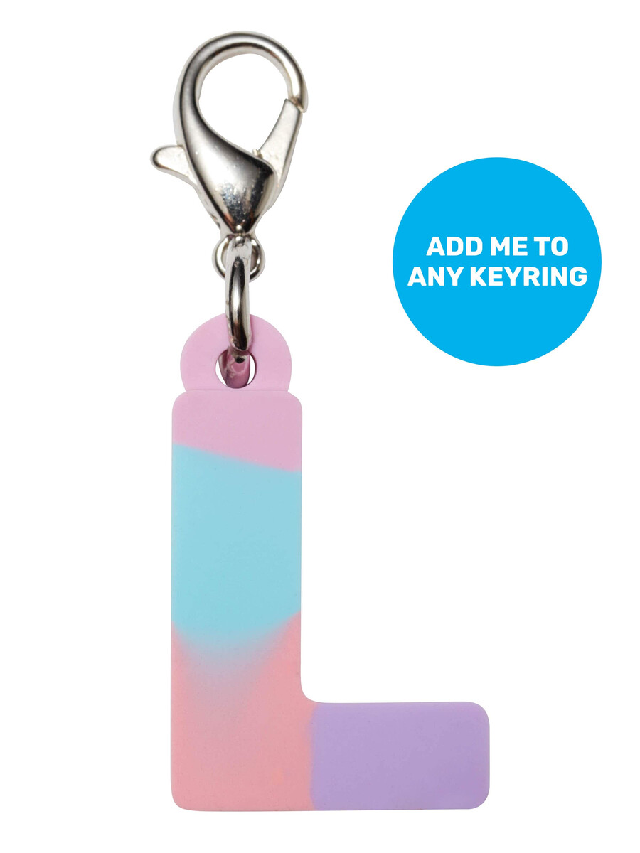 breloc mini-alfabet roz cu accesorii