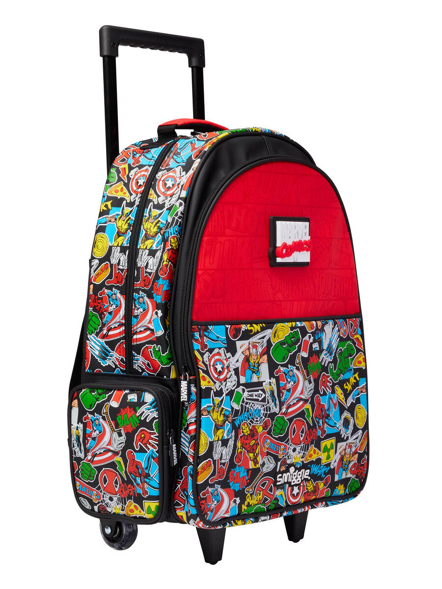 rucsac marvel trolley cu roți luminoase