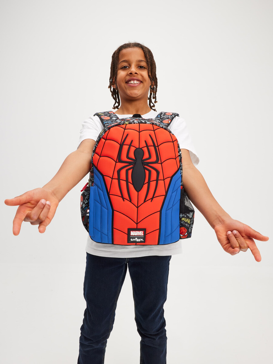 rucsac cu glugă spider-man junior