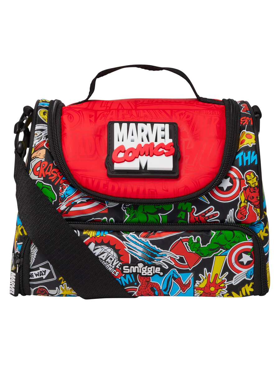 cutie de prânz marvel cu compartiment dublu și curea