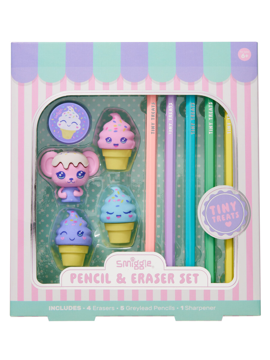 set cutie creioane cu radieră