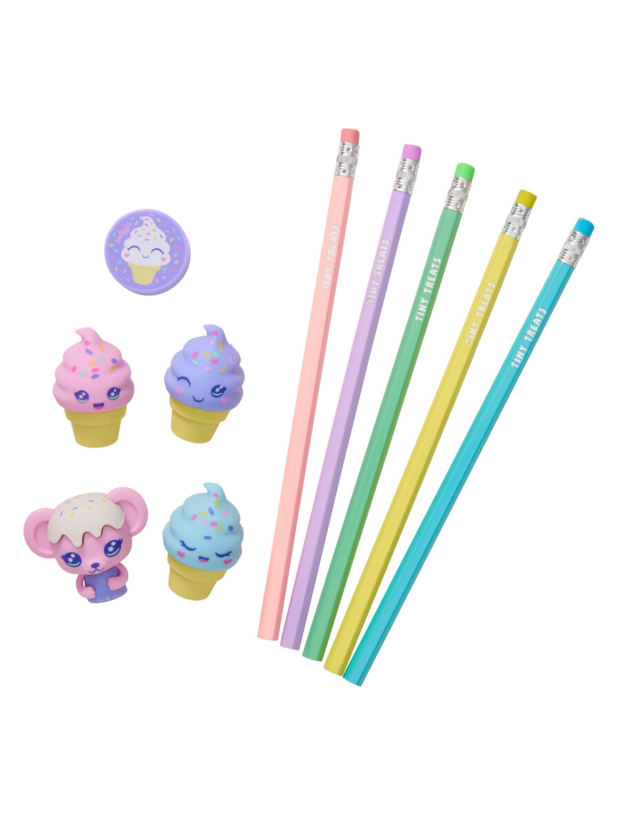set cutie creioane cu radieră