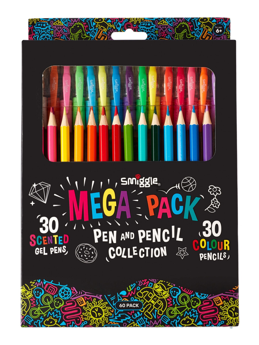 mega pack colecție pixuri și creioane gel parfumate x60