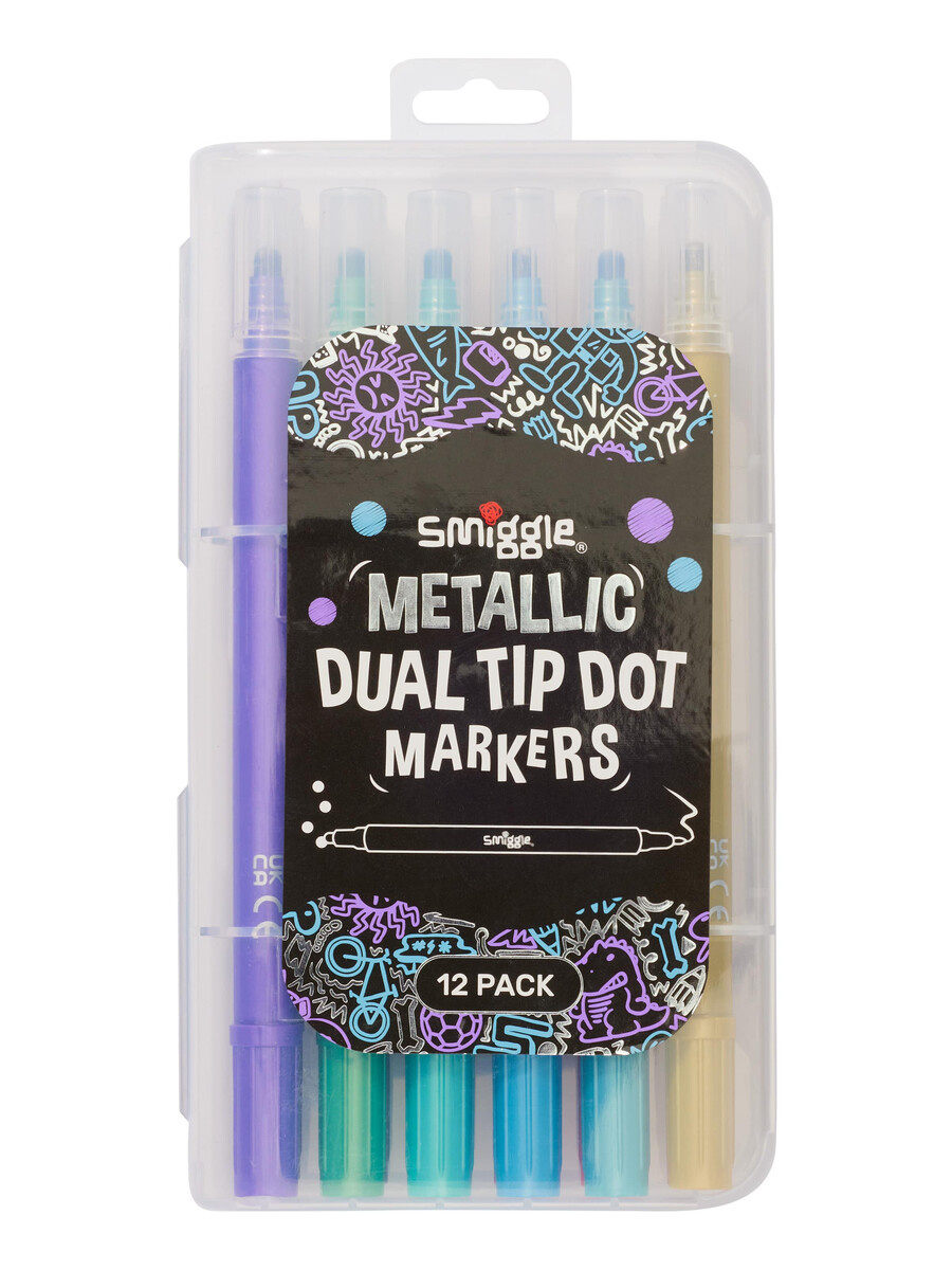 markere metalice cu vârf dublu pachet x12