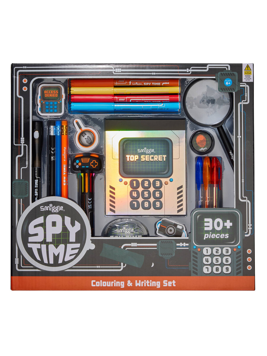 set de colorat și scris spy time