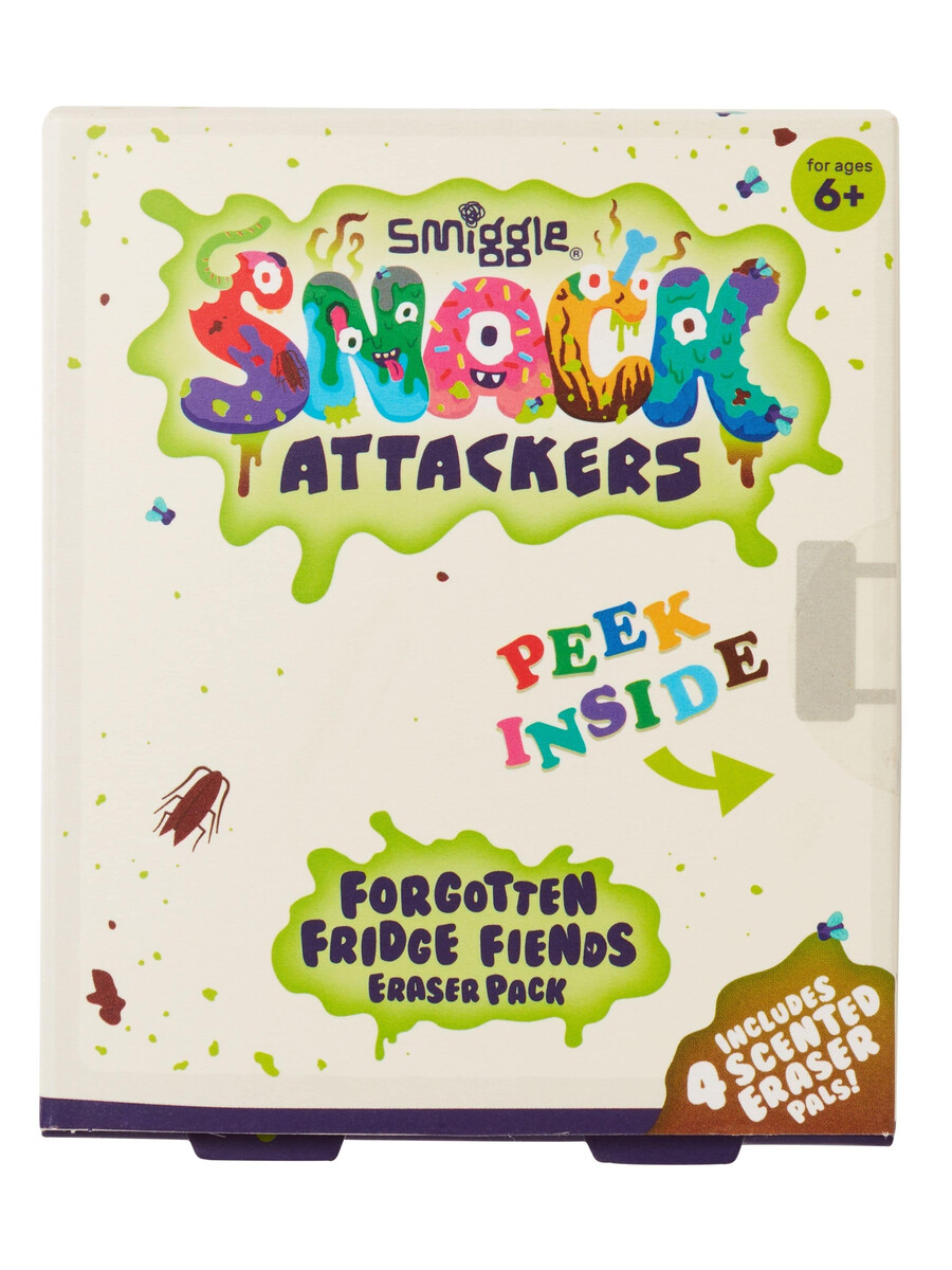 pachet de radieră snack attackers x4