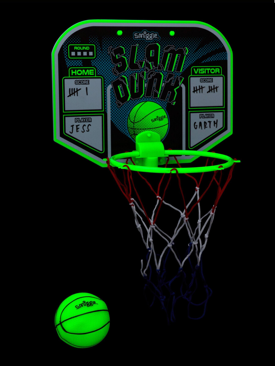 set de baschet slam dunk care strălucește în întuneric