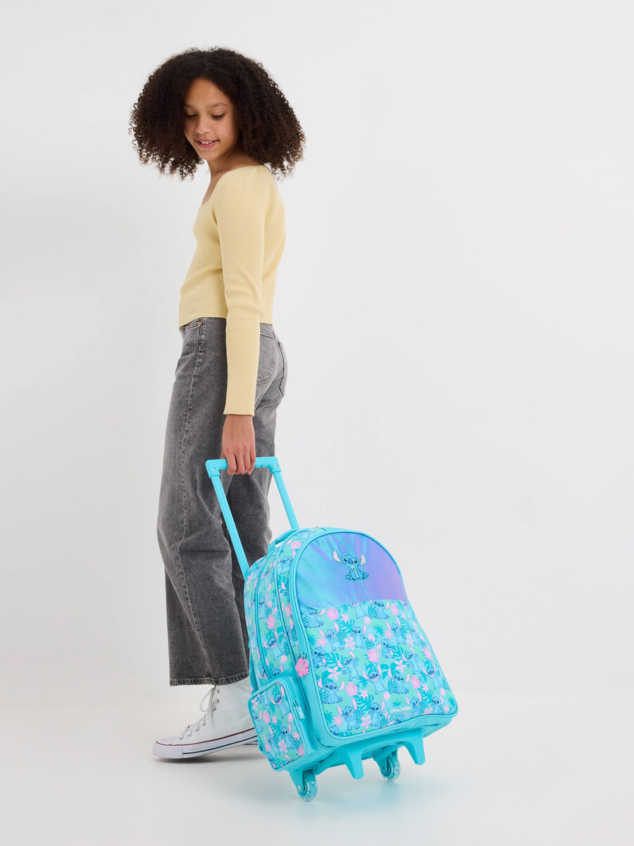 rucsac troler stitch cu roți luminoase