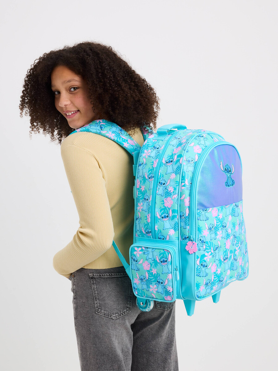 rucsac troler stitch cu roți luminoase