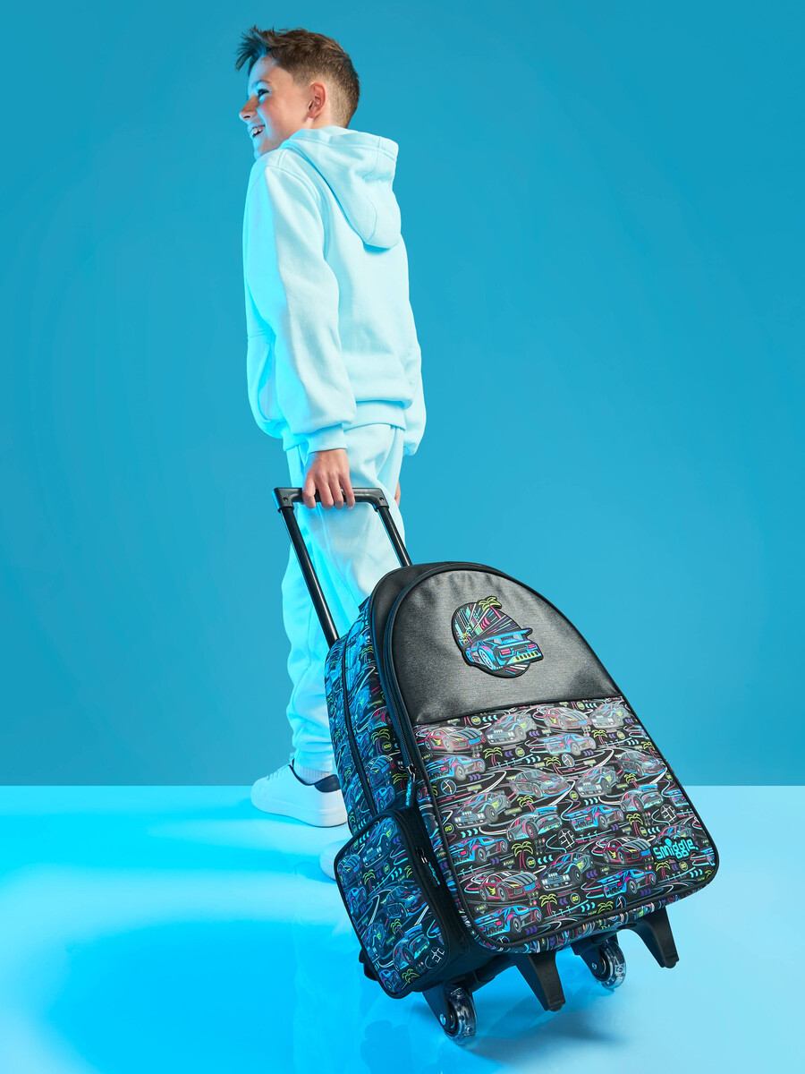 rucsac tip troler bright eyes cu roți luminoase