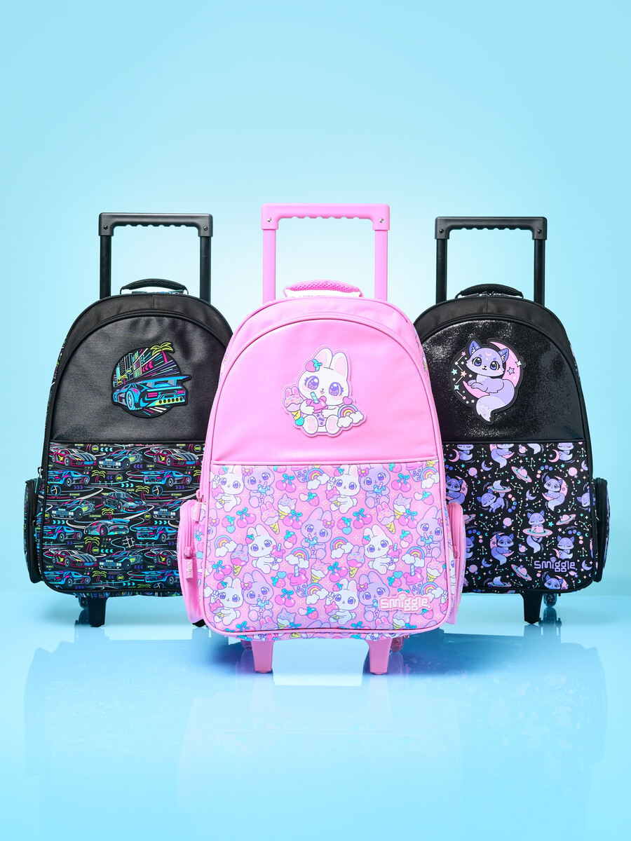 rucsac tip troler bright eyes cu roți luminoase